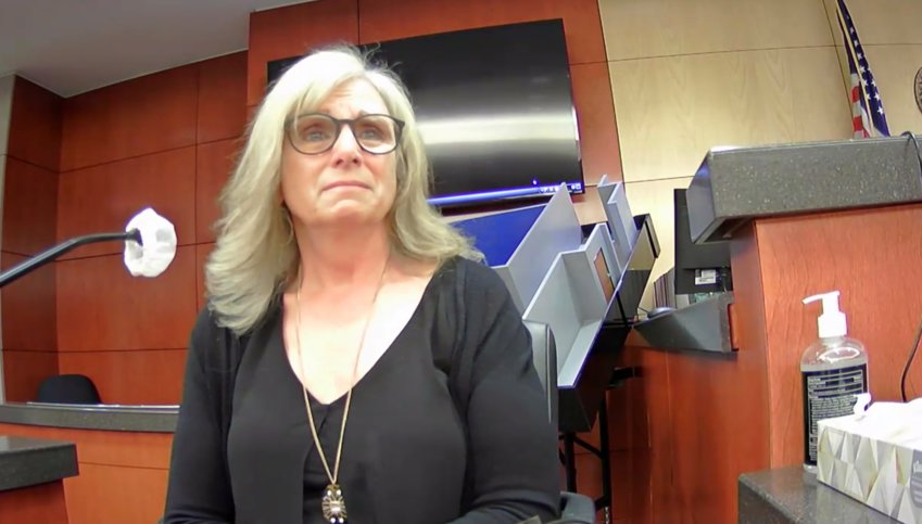 Karen Lewis, the school nurse at STEM School Highlands Ranch, tells jurors about treating defendant Devon Erickson the day of the shooting, minutes before the event began.